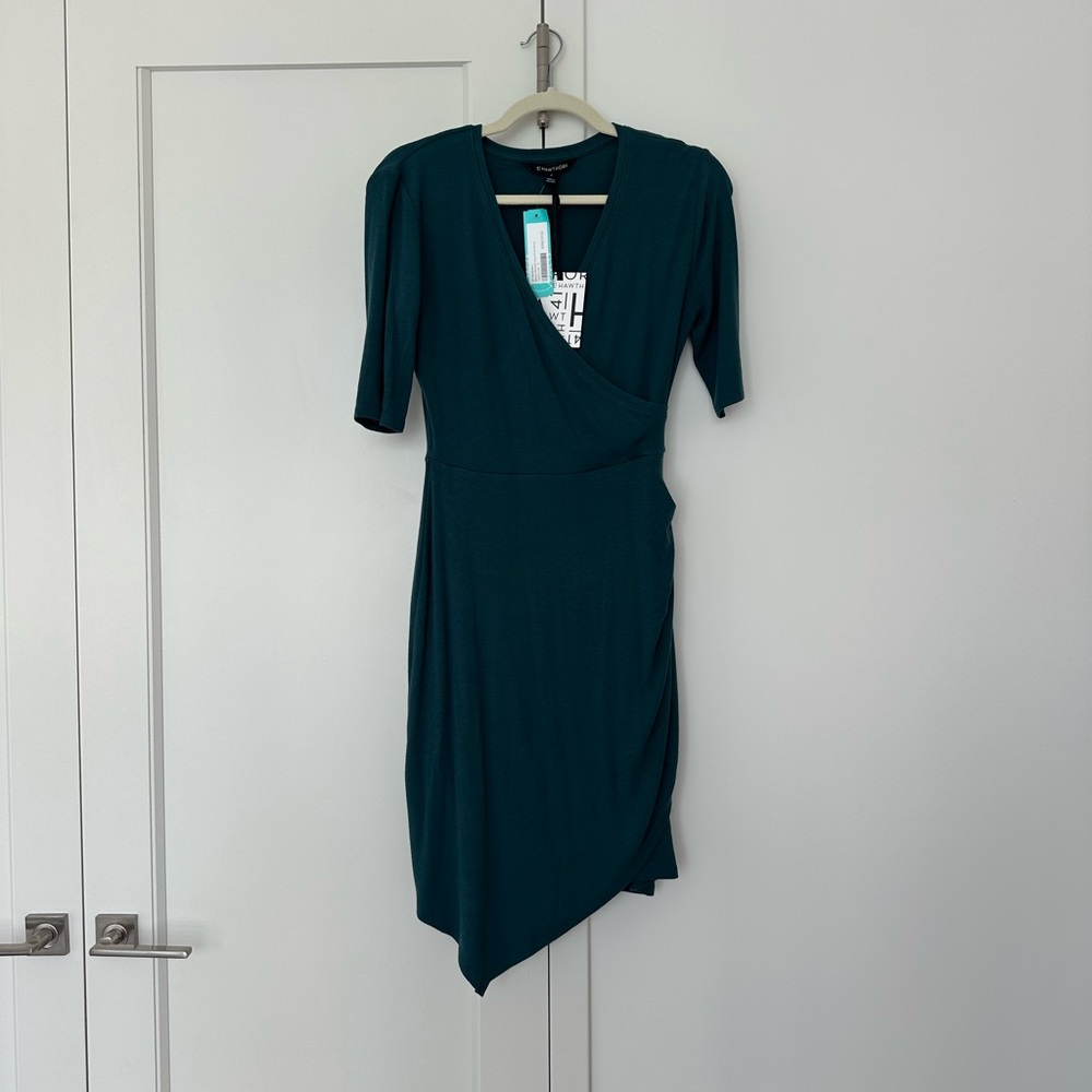 BRAND NEW Teal Green Blaise Ribbed Fitted Knit Dress